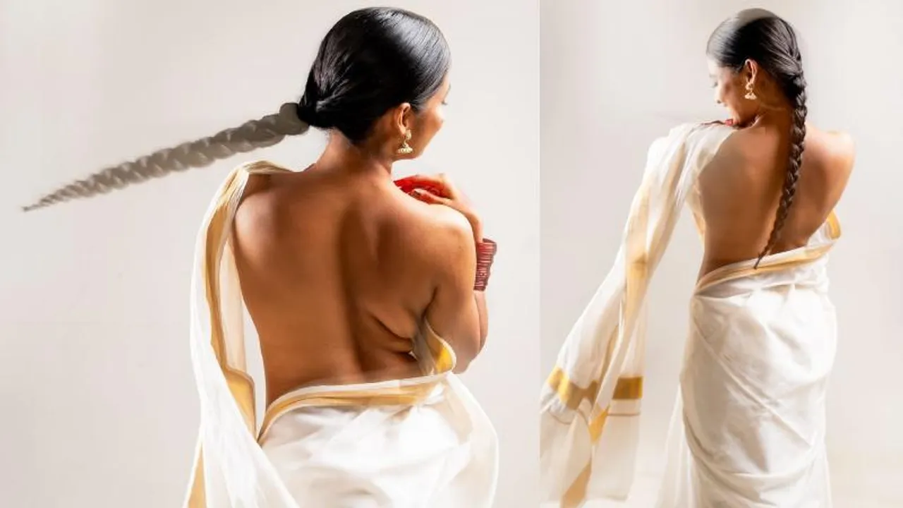 ಬ್ಲೌಸ್ ಧರಿಸದೇ ಸೀರೆಯುಟ್ಟ ಹಾಟ್​ ಬ್ಯೂಟಿ; ನಿಮಗೆ ಗೊತ್ತಾ ಯಾರು ಈ ಸುಂದರಿ!