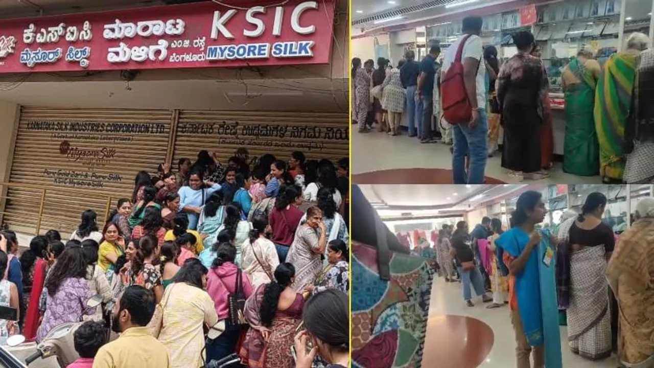 ನಂಗೂ ಬೇಕು.. ನಂಗೂ ಬೇಕು; ಮೈಸೂರು ಸಿಲ್ಕ್​​ ಸೀರೆಗಳಿಗೆ ಮುಗಿಬಿದ್ದ ನಾರಿಯರು; ಸಿಗ್ತಾ ಇಲ್ಲ ಯಾಕೆ?