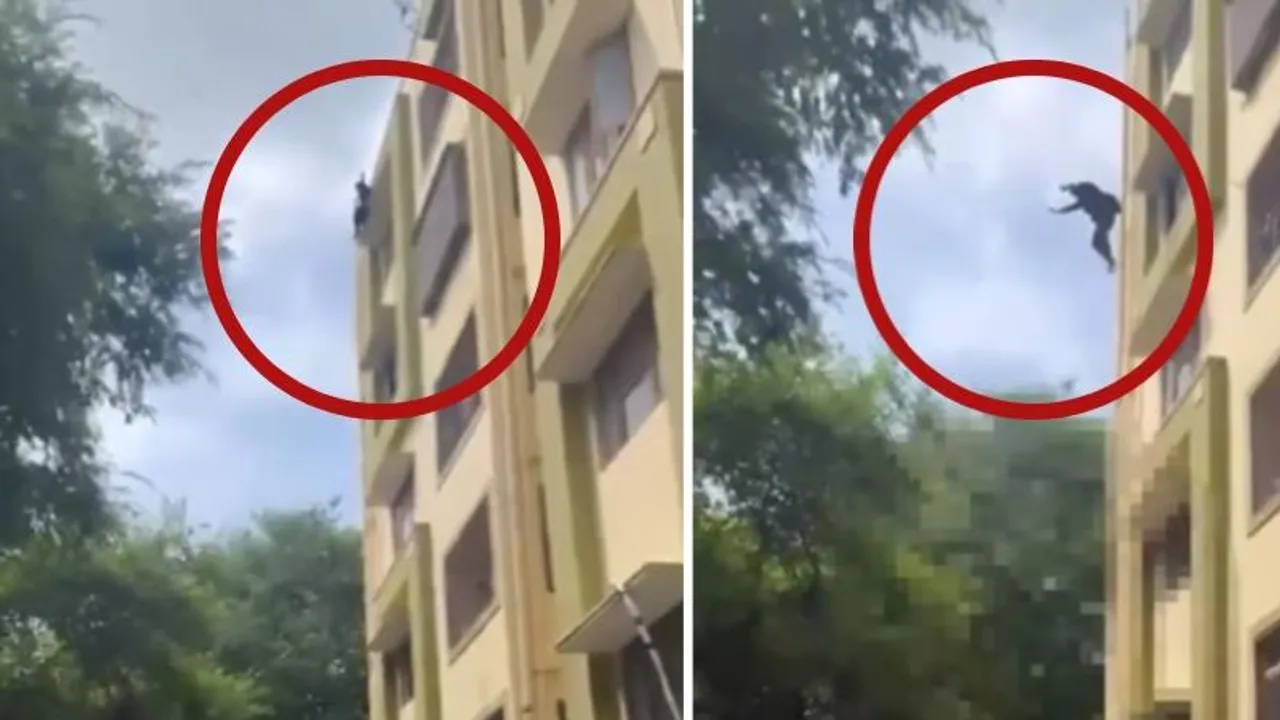 VIDEO; ಅಪಾರ್ಟ್​ಮೆಂಟಿನ 5ನೇ ಮಹಡಿಯಿಂದ ಬಿದ್ದು ಯುವತಿ ಸಾವು; ಬೆಚ್ಚಿ ಬೀಳಿಸುತ್ತೆ ವಿಡಿಯೋ