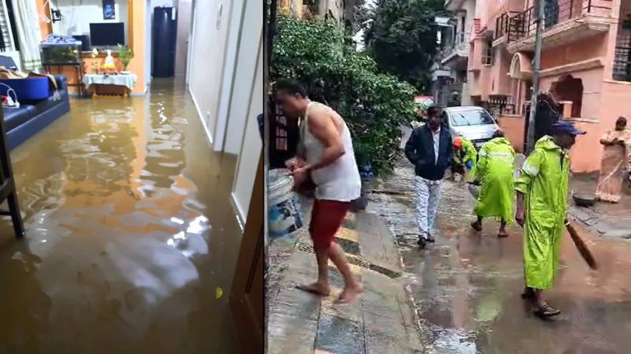 ಬೆಳ್ಳಂಬೆಳಗ್ಗೆ ಮಳೆ ತಂದ ಸಂಕಷ್ಟ.. ಕುಮಾರಸ್ವಾಮಿ‌ ಲೇಔಟ್ ರಸ್ತೆ ಜಲಾವೃತ