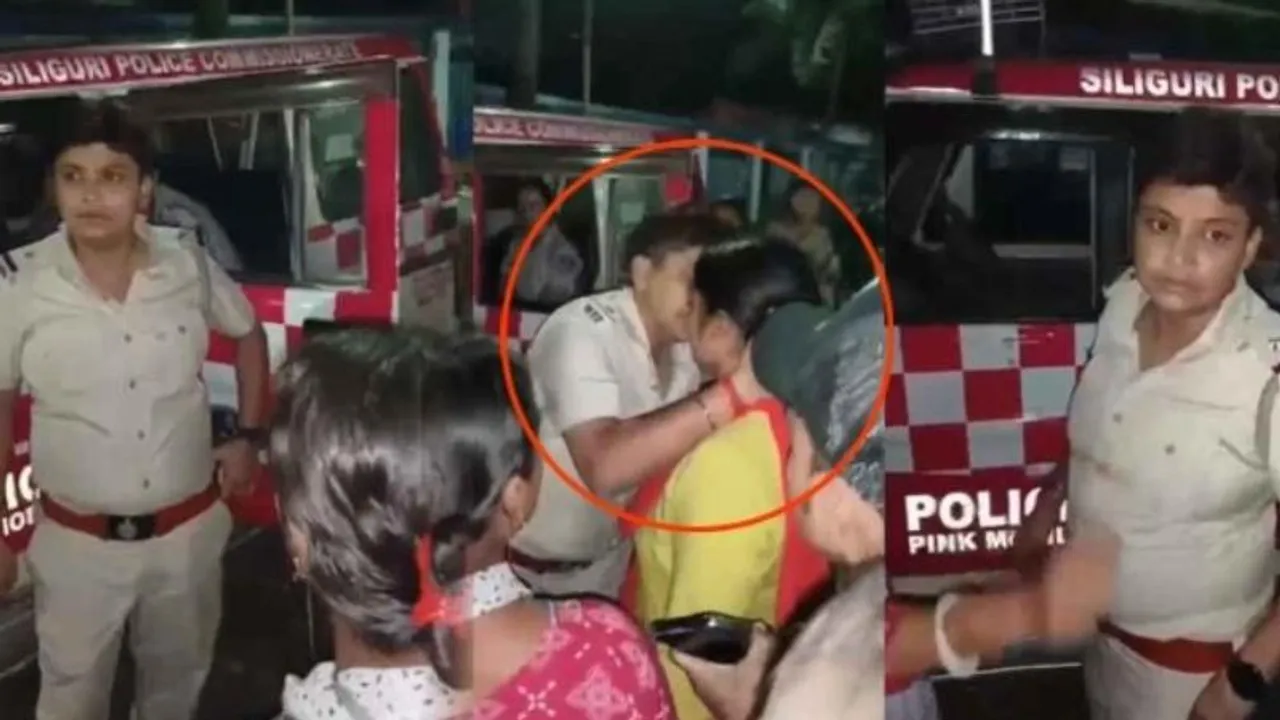 VIRAL VIDEO; ಯುವತಿಯ ತುಟಿಗೆ ಮುತ್ತಿಡಲು ಹೋದ ಮಹಿಳಾ ಪೊಲೀಸ್; ಅಸಲಿಗೆ ಅಲ್ಲಿ ಆಗಿದ್ದೇನು?