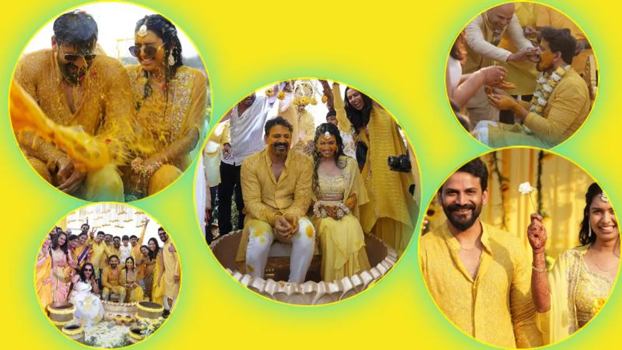 Photos; ಡಾಲಿ ಧನಂಜಯ-ಧನ್ಯತಾ ಹಳದಿ ಶಾಸ್ತ್ರದ ಸಂಭ್ರಮ.. ಇಂದು ಅದ್ಧೂರಿ ಆರತಕ್ಷತೆ