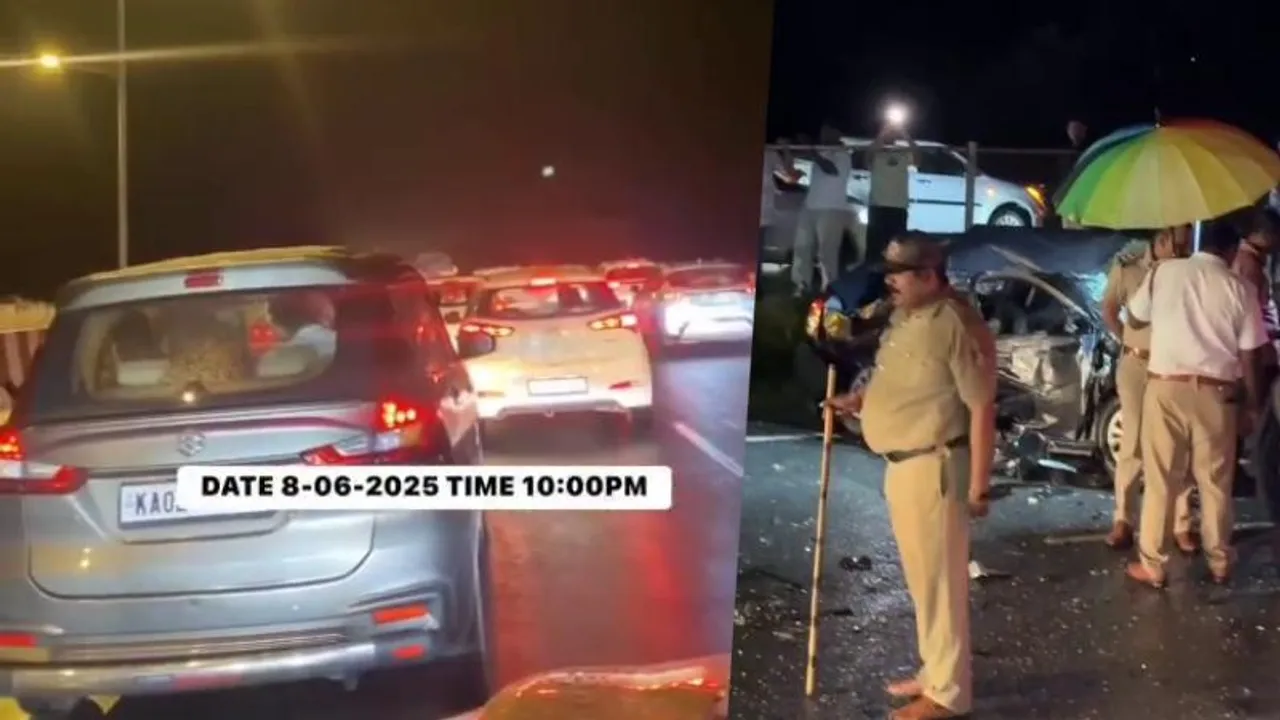 ಬೆಂಗಳೂರು-ಮೈಸೂರು ಹೆದ್ದಾರಿಯಲ್ಲಿ ಕಾರುಗಳ ನಡುವೆ ಭೀಕರ ಅಪಘಾತ; ಸ್ಥಳದಲ್ಲೇ ಪ್ರಾಣಬಿಟ್ರು ಇಬ್ಬರು