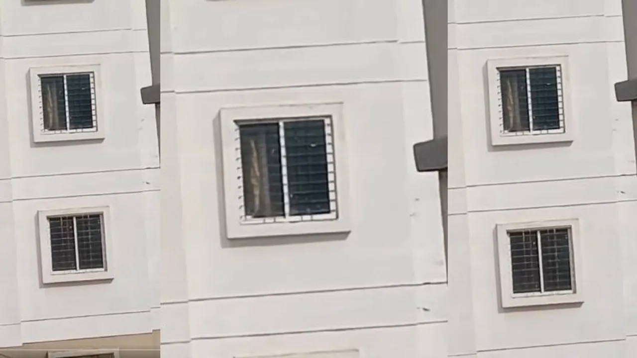 3ನೇ ಅಂತಸ್ತಿನ ಕಿಟಕಿಯಲ್ಲಿ ಸಿಲುಕಿದ್ದ 4 ವರ್ಷದ ಬಾಲಕಿ..  ಜೀವ ಉಳಿಸಿದ ಅಗ್ನಿಶಾಮಕ ಸಿಬ್ಬಂದಿ -Video