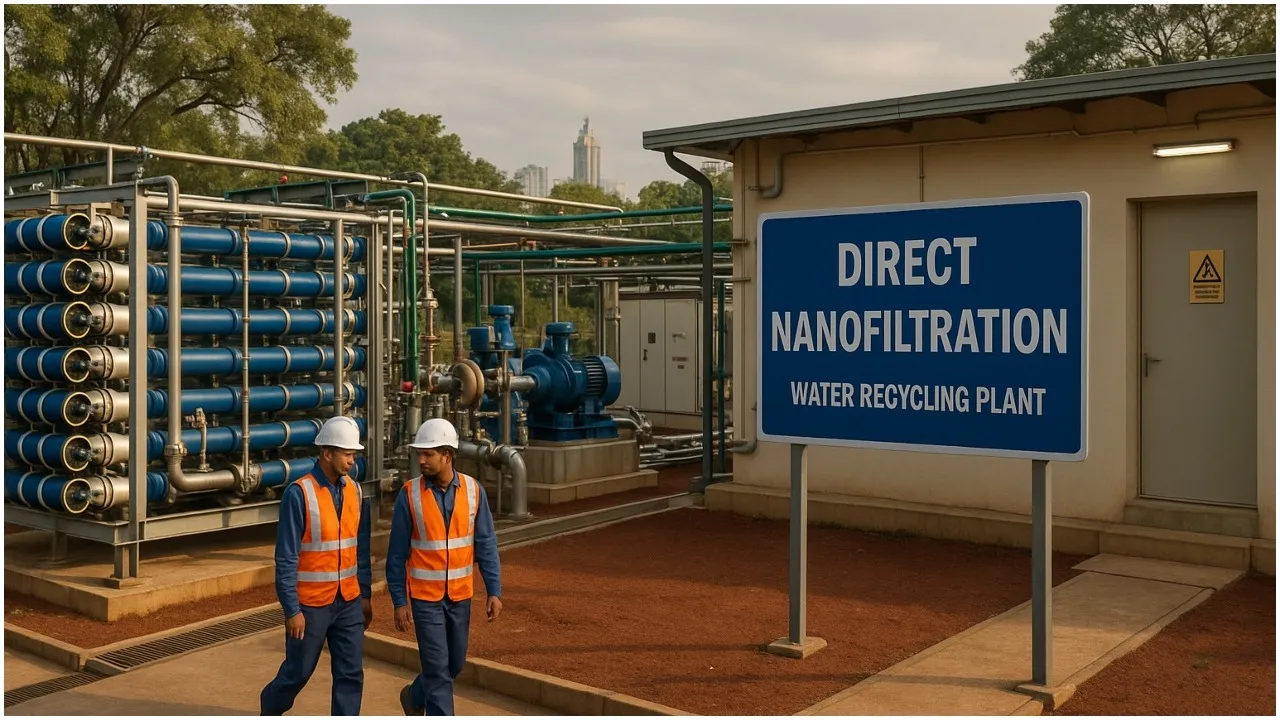 Nano filtration water recycling plant
