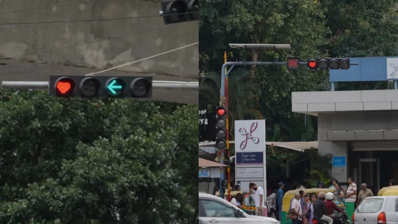 heart shaped symbol in traffic signals