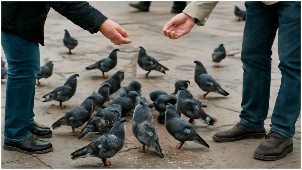 Pigeon feeding
