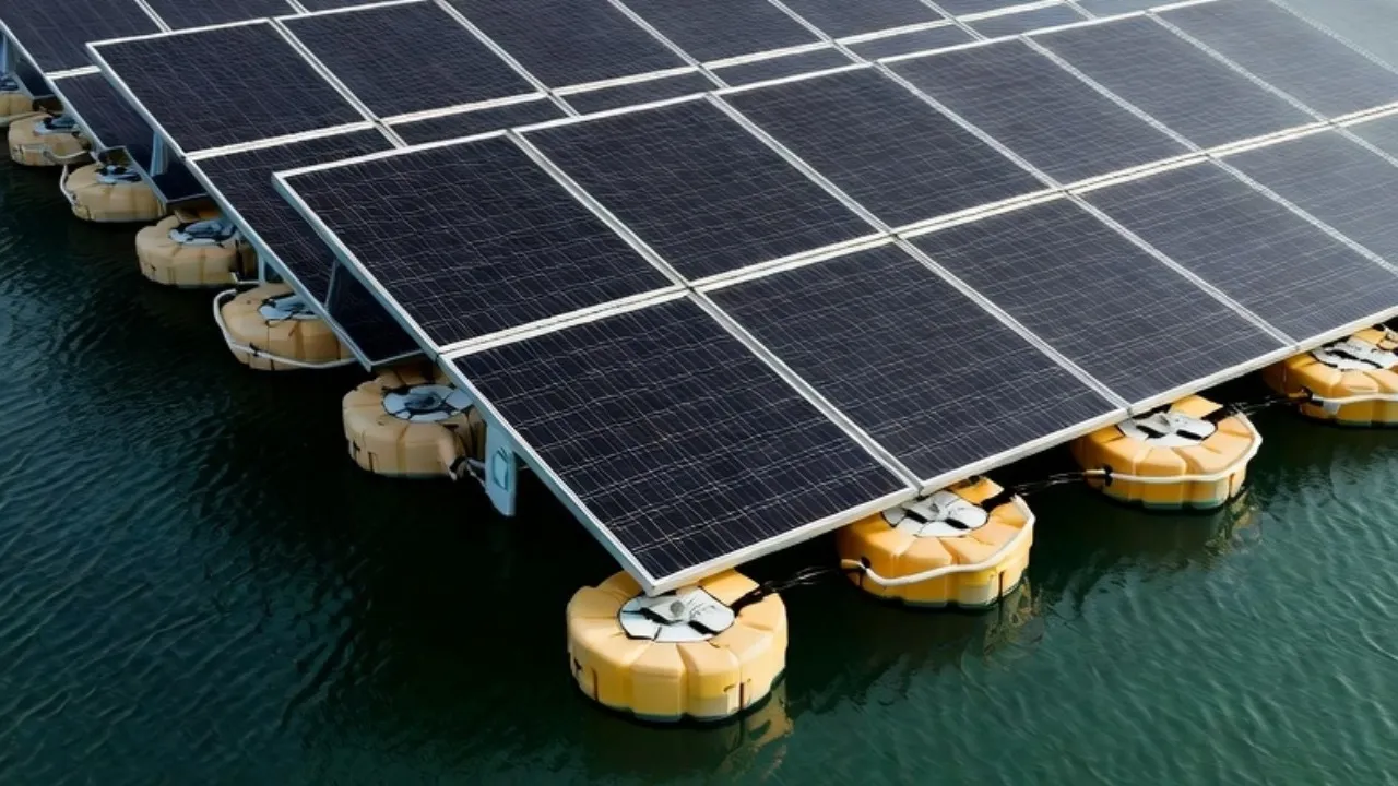 Floating solar panels