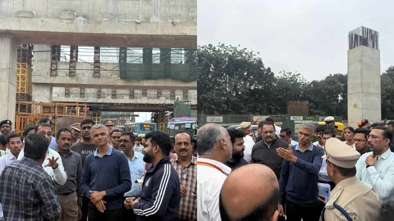 krishna byre gowda inspects blue line metro