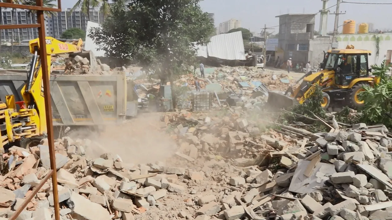 thanisandra sarai palya bengaluru demolition drive by bda