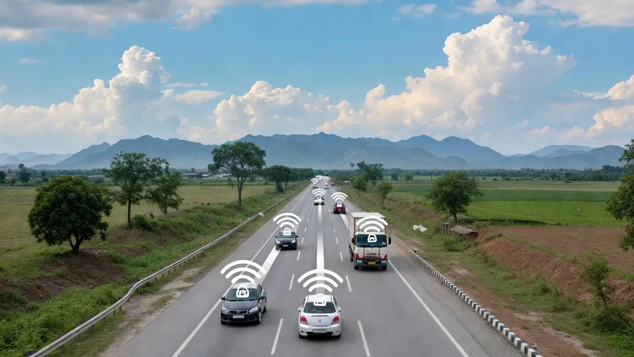 v2v vehicle to vehicle communication nitin gadkari to prevent accidents in india