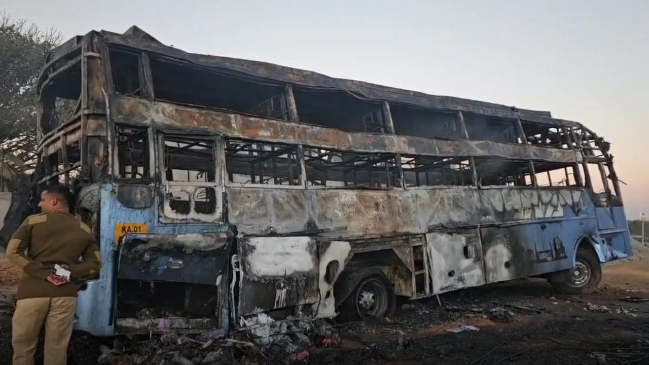 bengaluru nelamangala bus fire