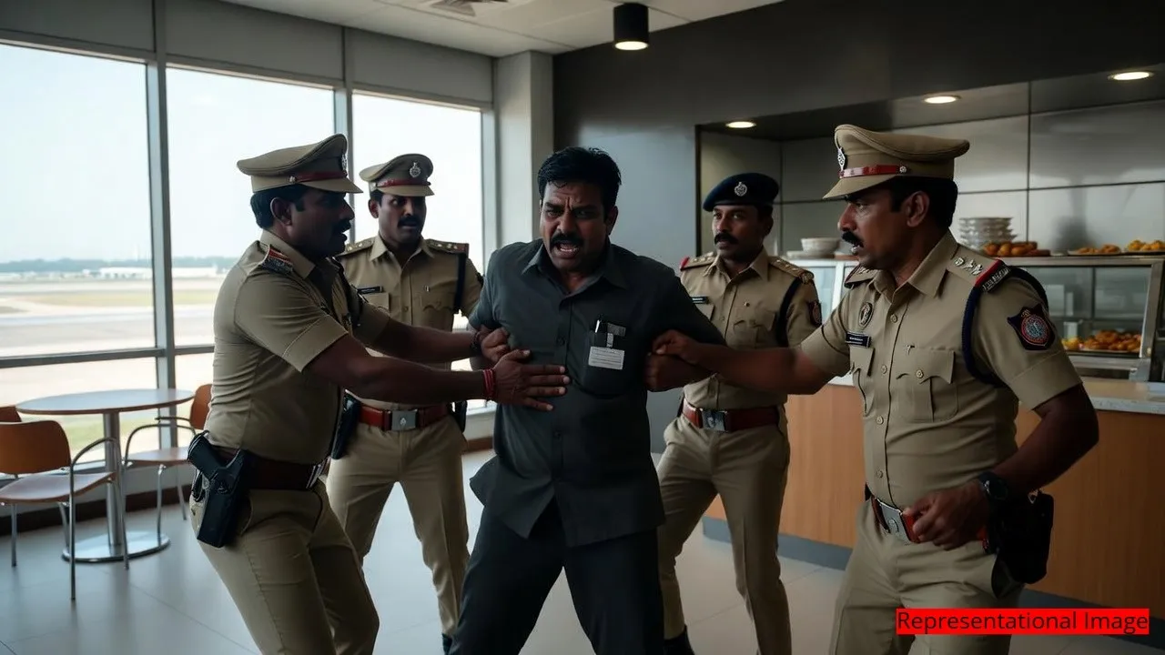 Coffee token row at Bengaluru airport turns violent Three cops suspended for assaulting canteen sta