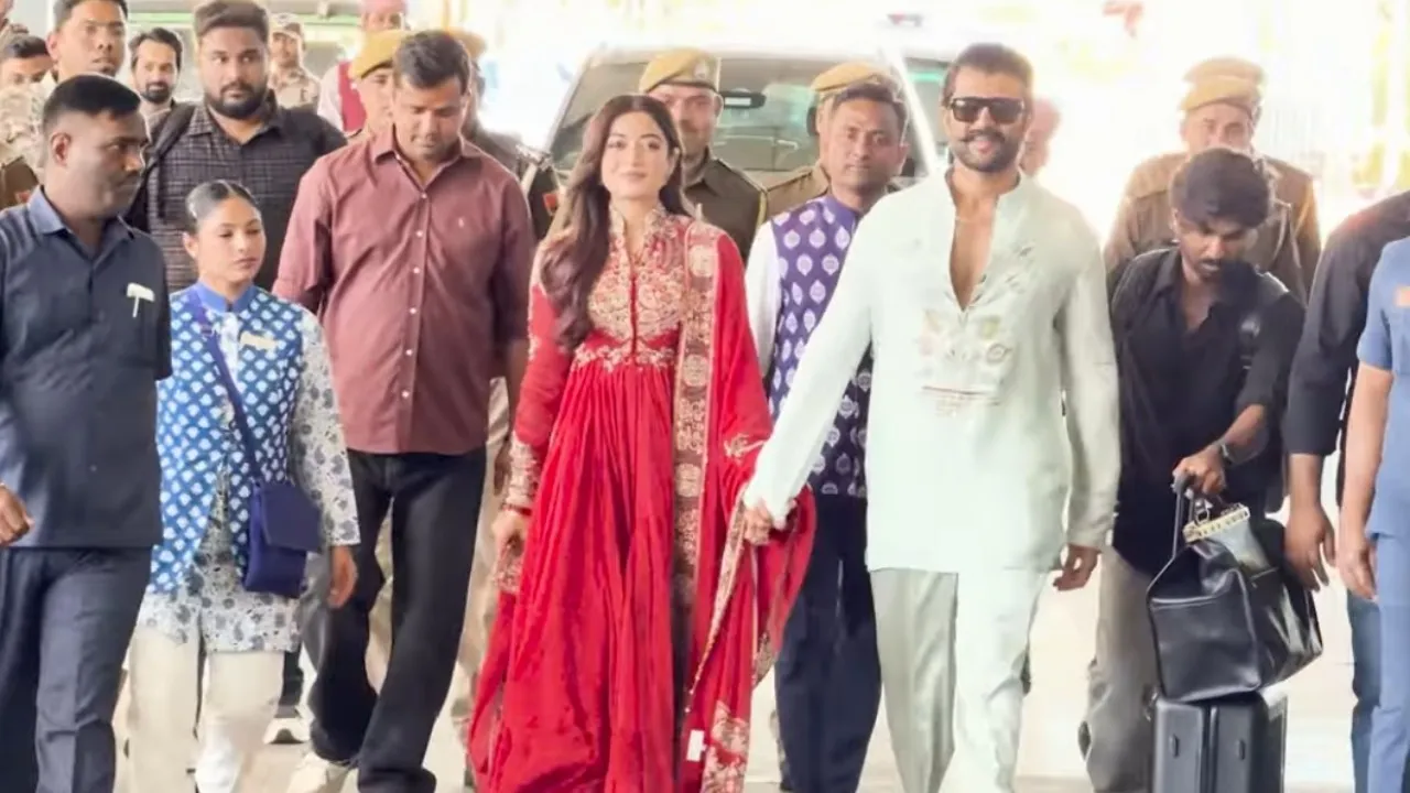 rashmika and vijay at airport