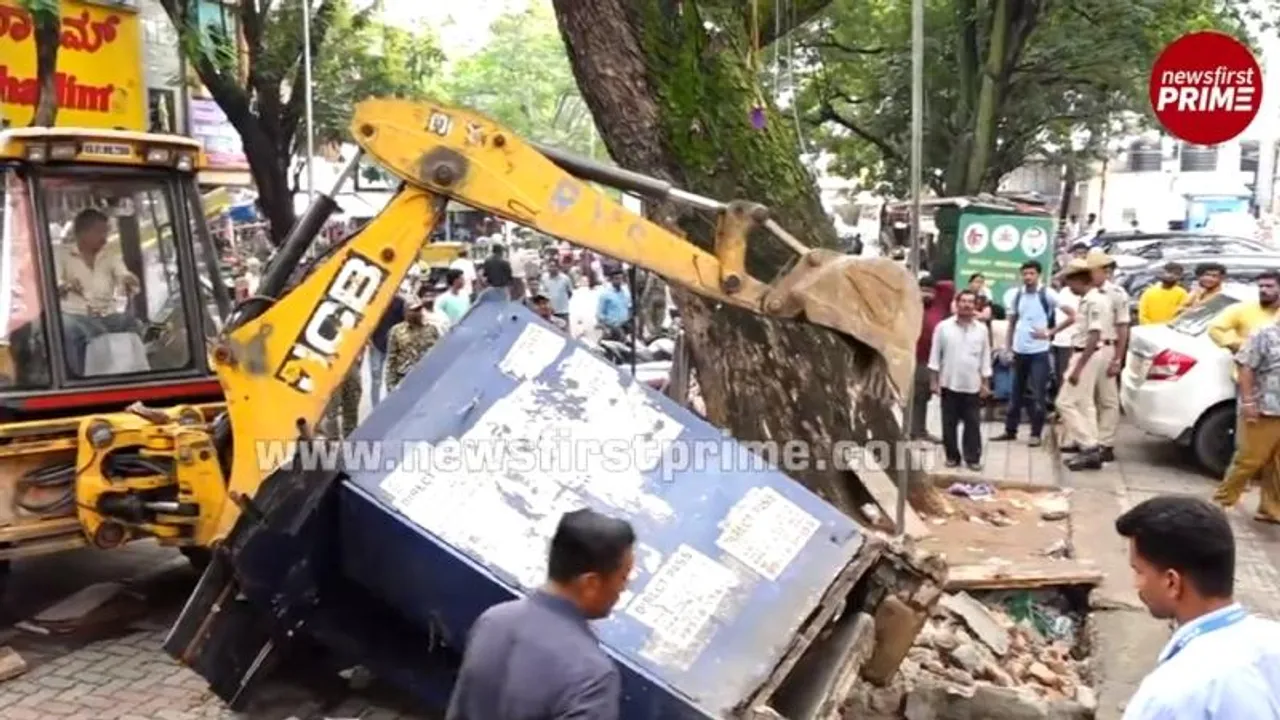 Bengaluru: Bulldozer razes shops on pavements, as also livelihoods!