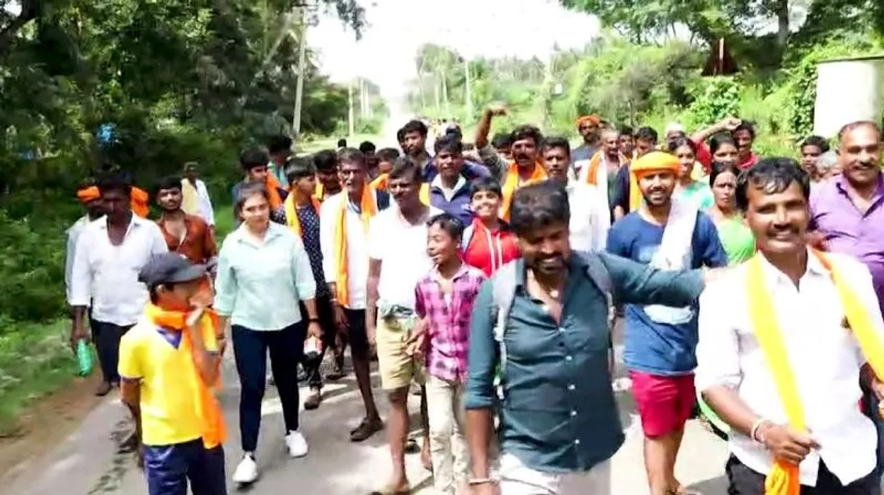 Mysuru: Unmarried youth take out ‘Pada Yatra’ to Male Mahadeshwara to find a match