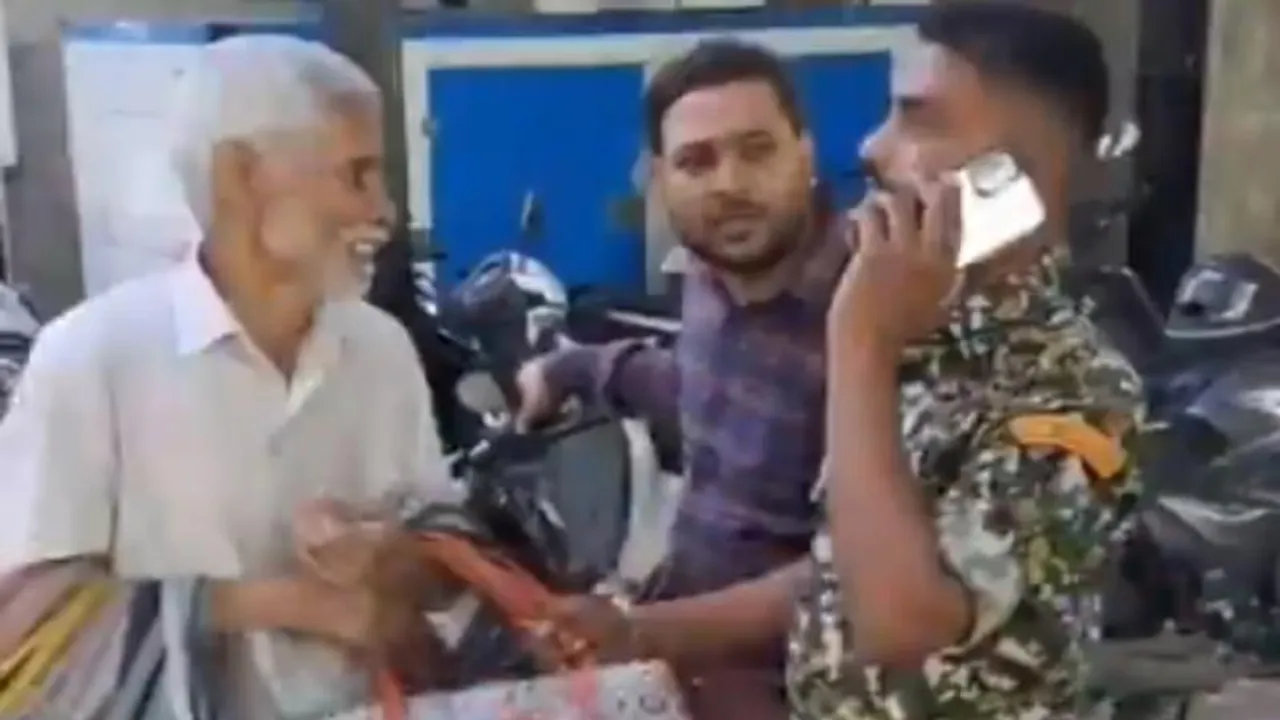 Bengaluru: BBMP Marshal manhandles senior citizen selling bags outside BDA shopping complex