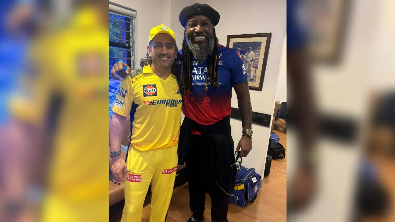 IPL 2024: Chris Gayle meets Dhoni after edge-of-the-seat thriller!