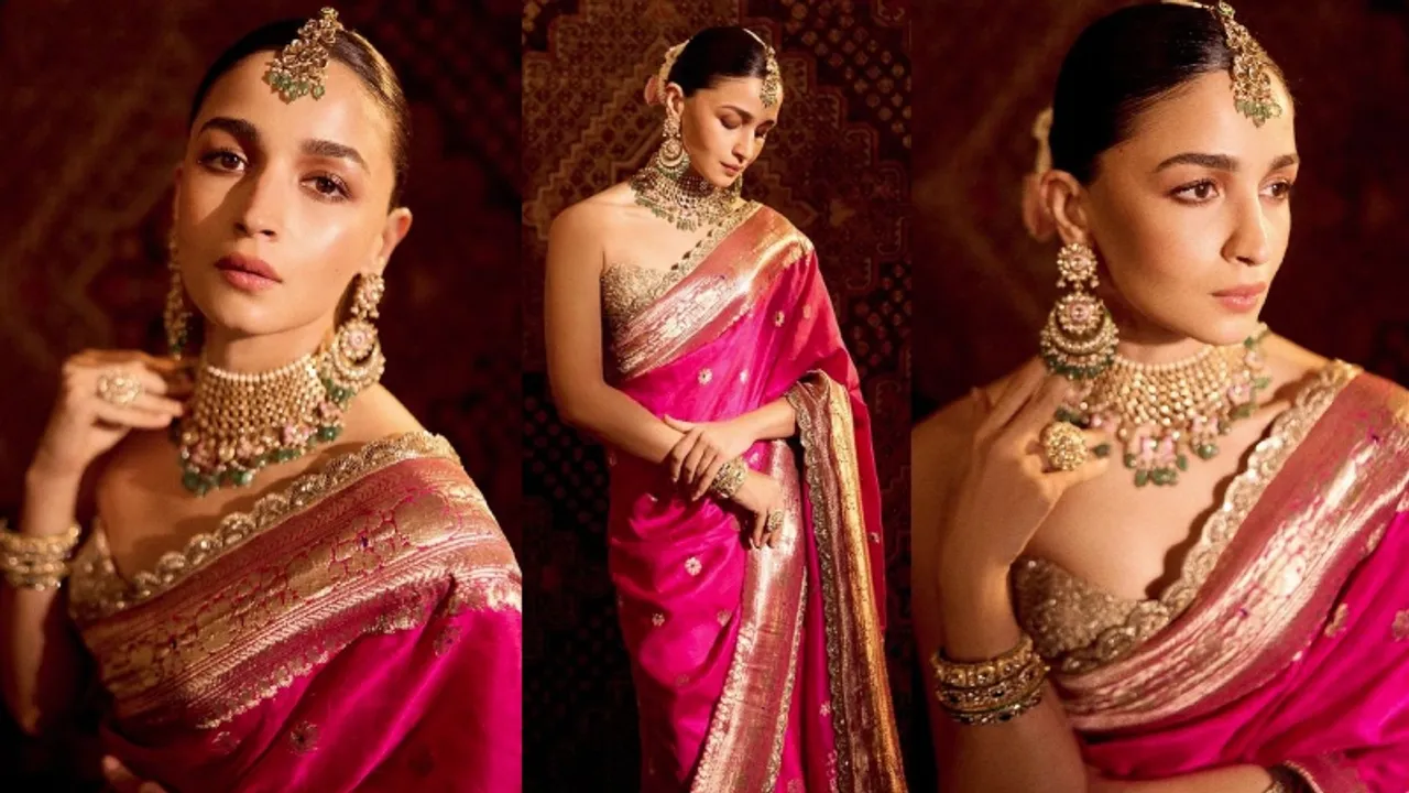 Alia Bhatt shines in 160-year-old saree at Ambani wedding extravaganza