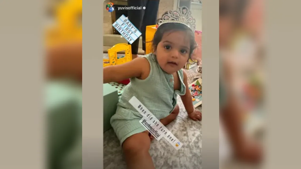 Hazel Keech and Yuvraj Singh celebrate daughter Aura's first birthday