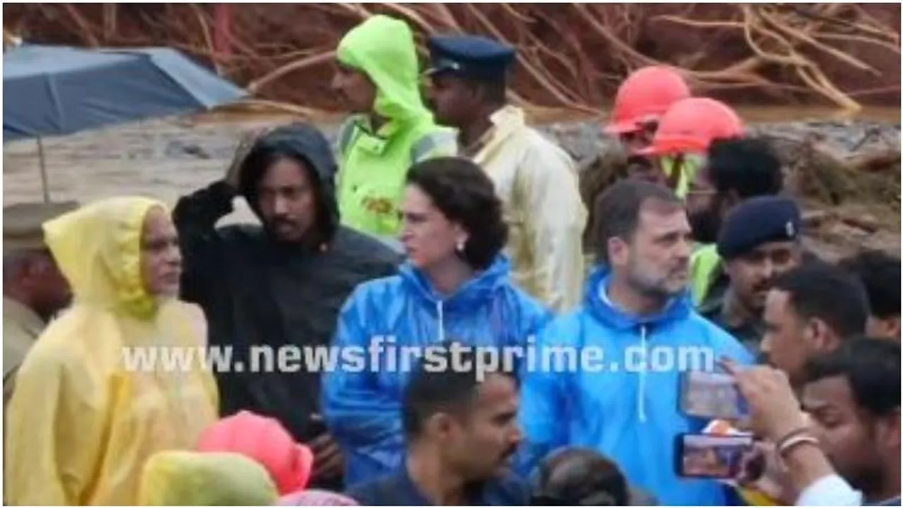 Congress leaders Rahul and Priyanka Gandhi visit landslide-affected Wayanad