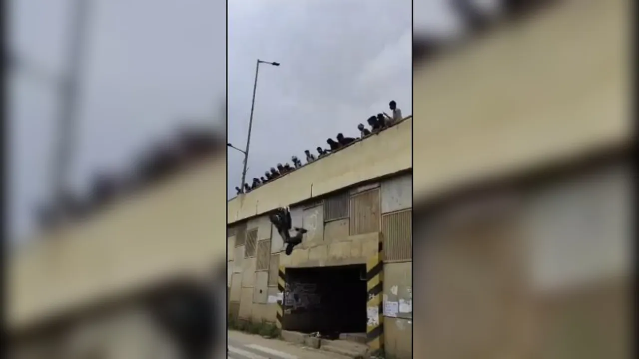 Bengaluru: Frustrated with bike stunts, public  fling scooters from flyover