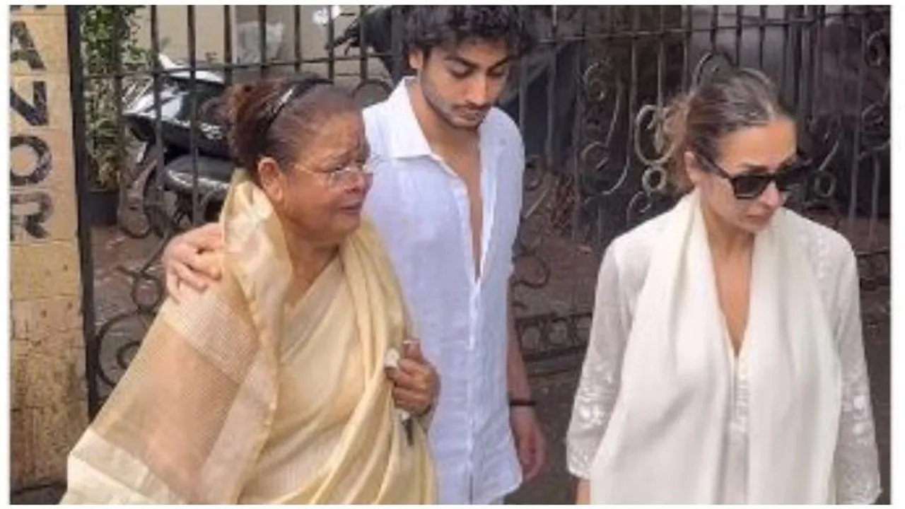 Malaika Arora and family mourn Anil Mehta's death, attend last rites