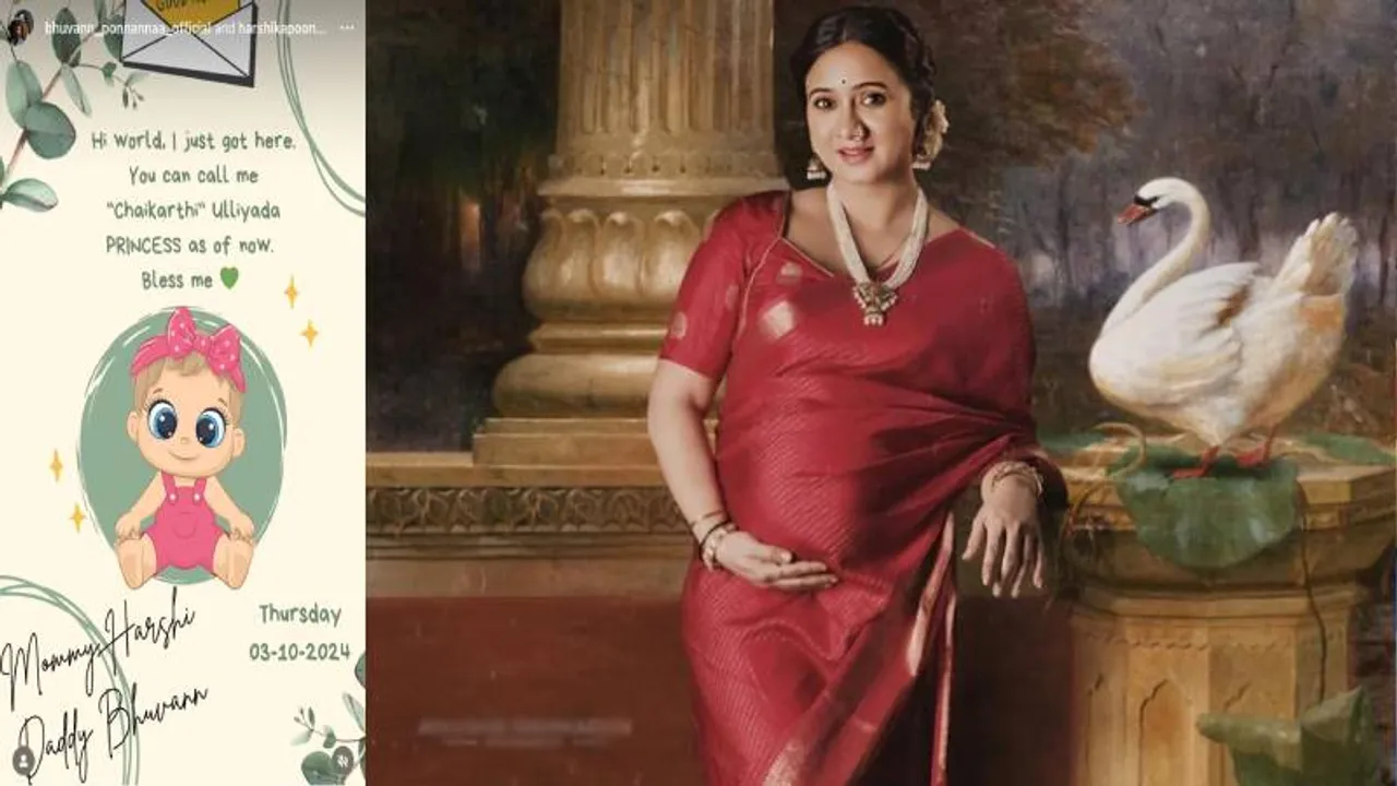 Sandalwood actress Harshika Poonacha welcomes baby girl; Bhuvan Ponnanna overjoyed