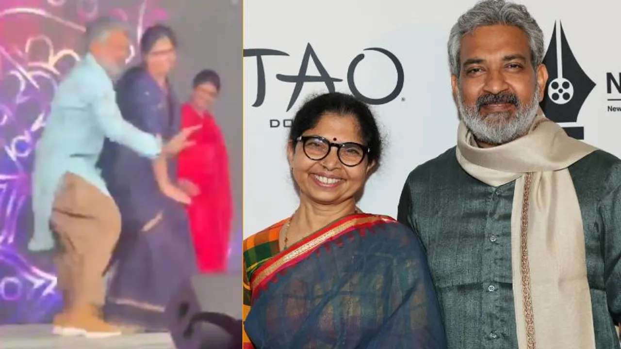 Fans surprised as Rajamouli showcases dance moves with his wife Rama