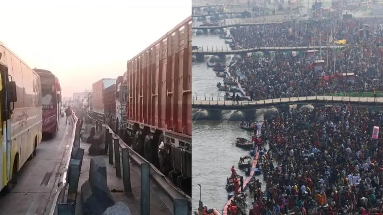 Massive traffic chaos at Kumbh Mela: Devotees stranded for over 72 hours