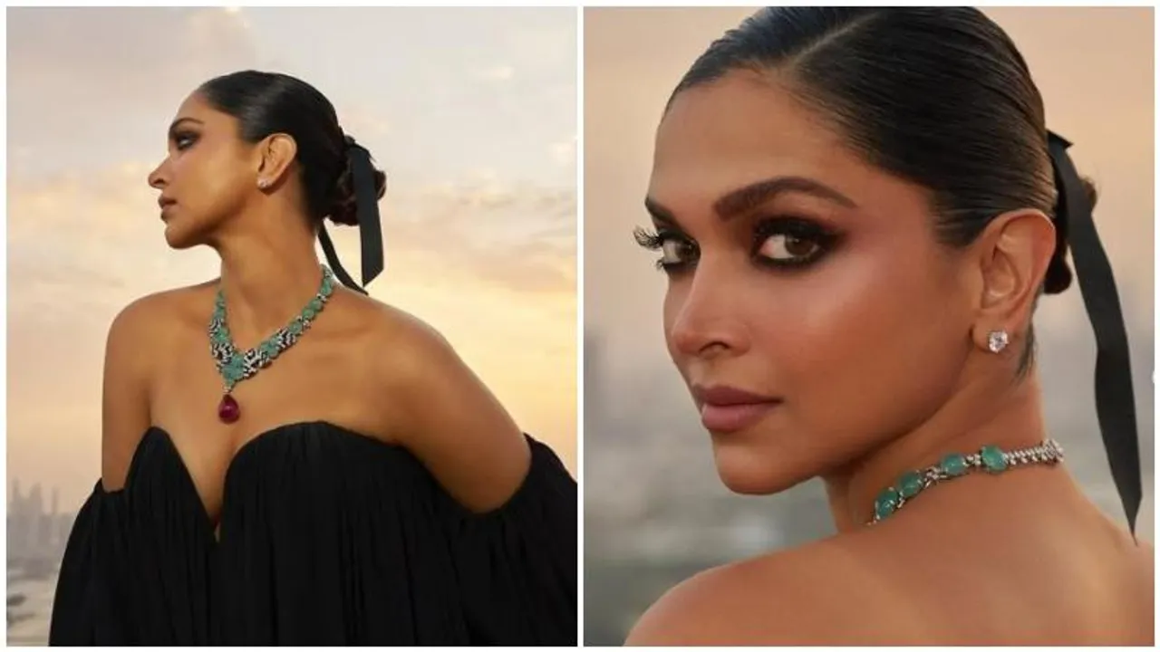 Deepika Padukone stuns in black gown and 63.76-carat Cartier necklace at Dubai event