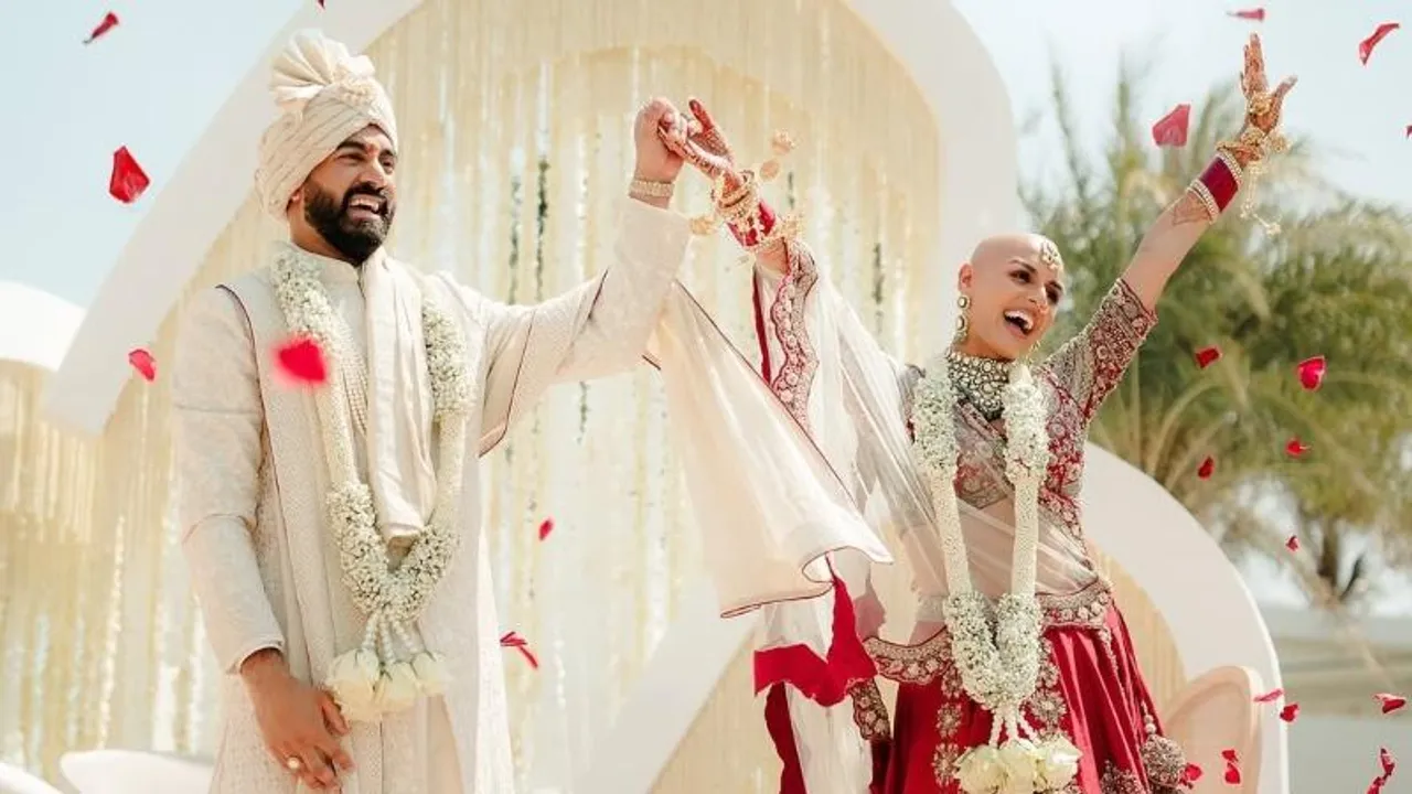 Fashion influencer Neehar Sachdeva redefines beauty with bald bridal look