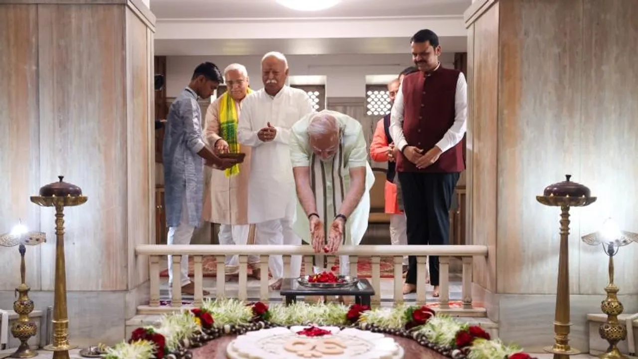 'This place inspires us': Modi gets emotional as he visits RSS Smruti Mandir