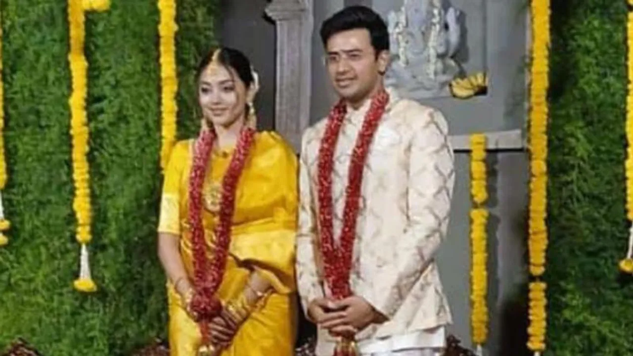 MP Tejaswi Surya ties the knot with singer Shivasree Skandaprasad