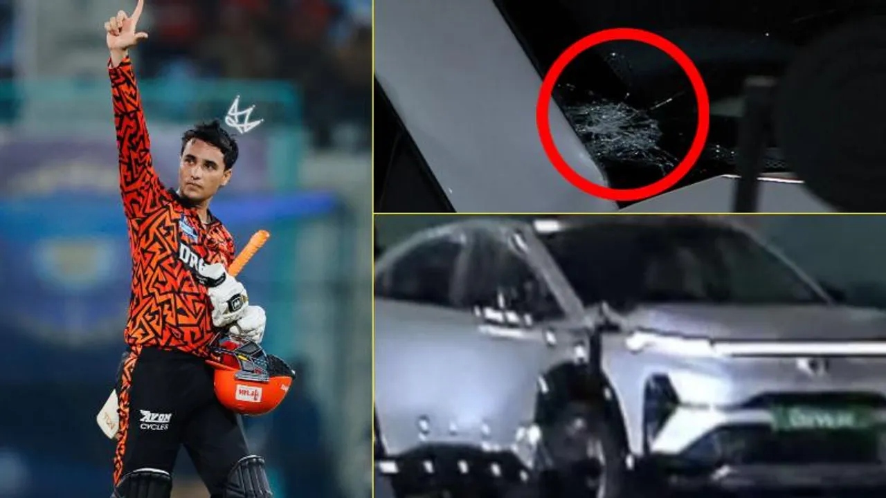 RCBvSRH: Abhishek Sharma’s six shatters car glass at stadium, causes ₹5 lakh loss