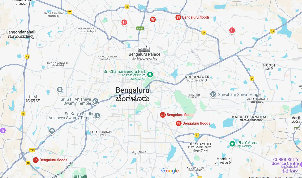 Google Maps flags flooded zones in Bengaluru: Waterlogged areas and encroachment impact mapped