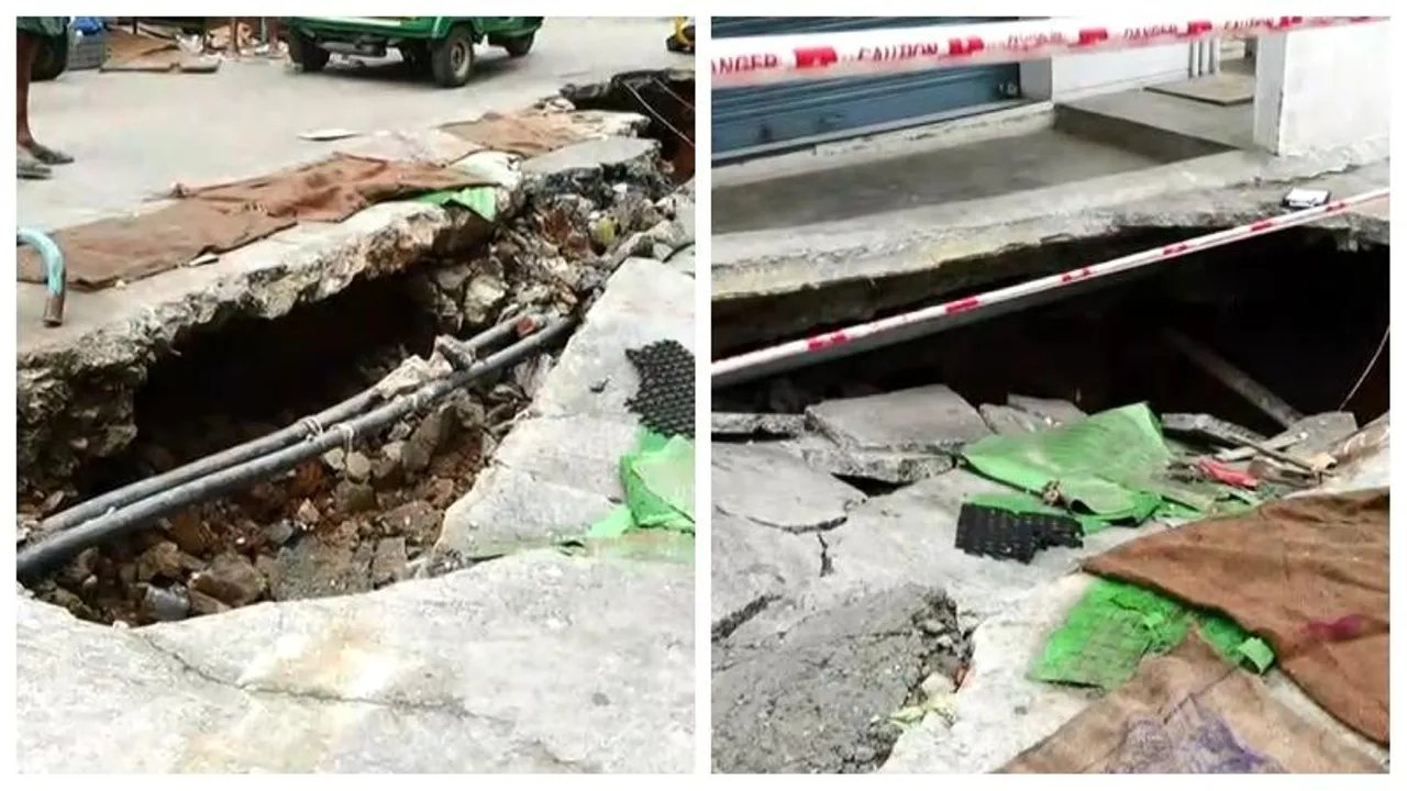 EXCLUSIVE: Massive white topping road collapse in Banashankari, Bengaluru