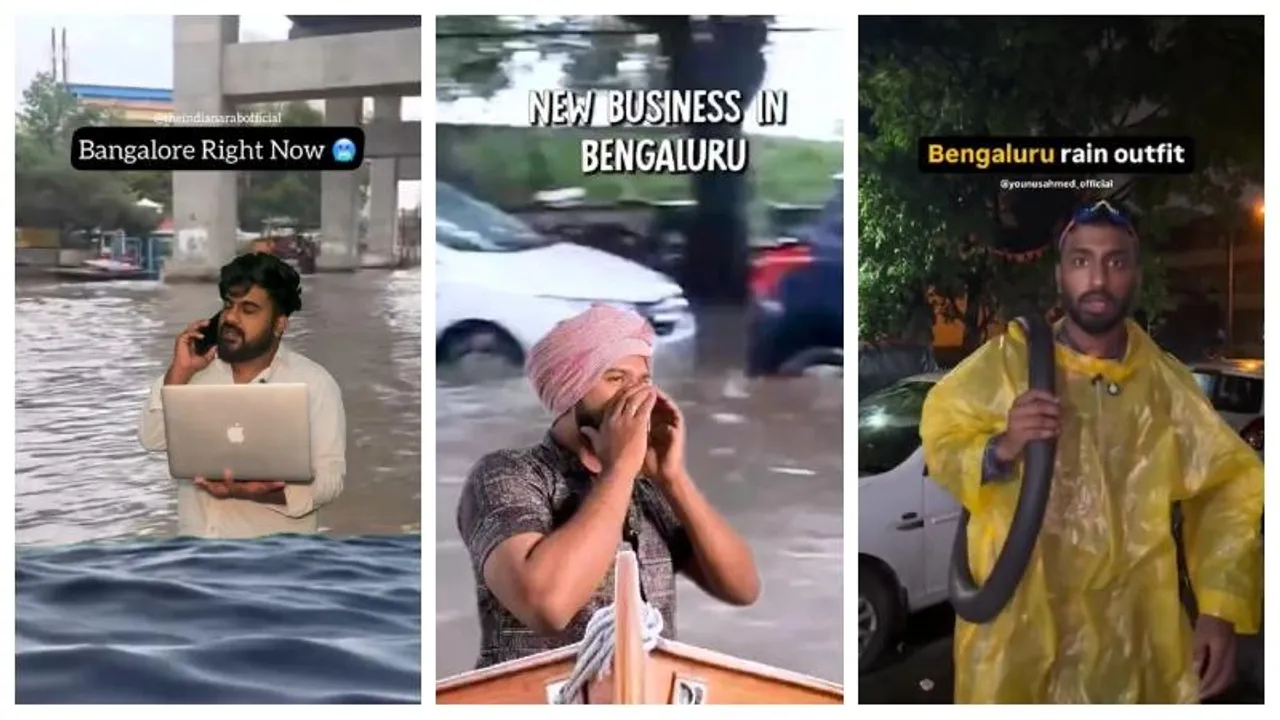 Silicon City floods spark viral boat trolls as IT employees navigate knee-deep water