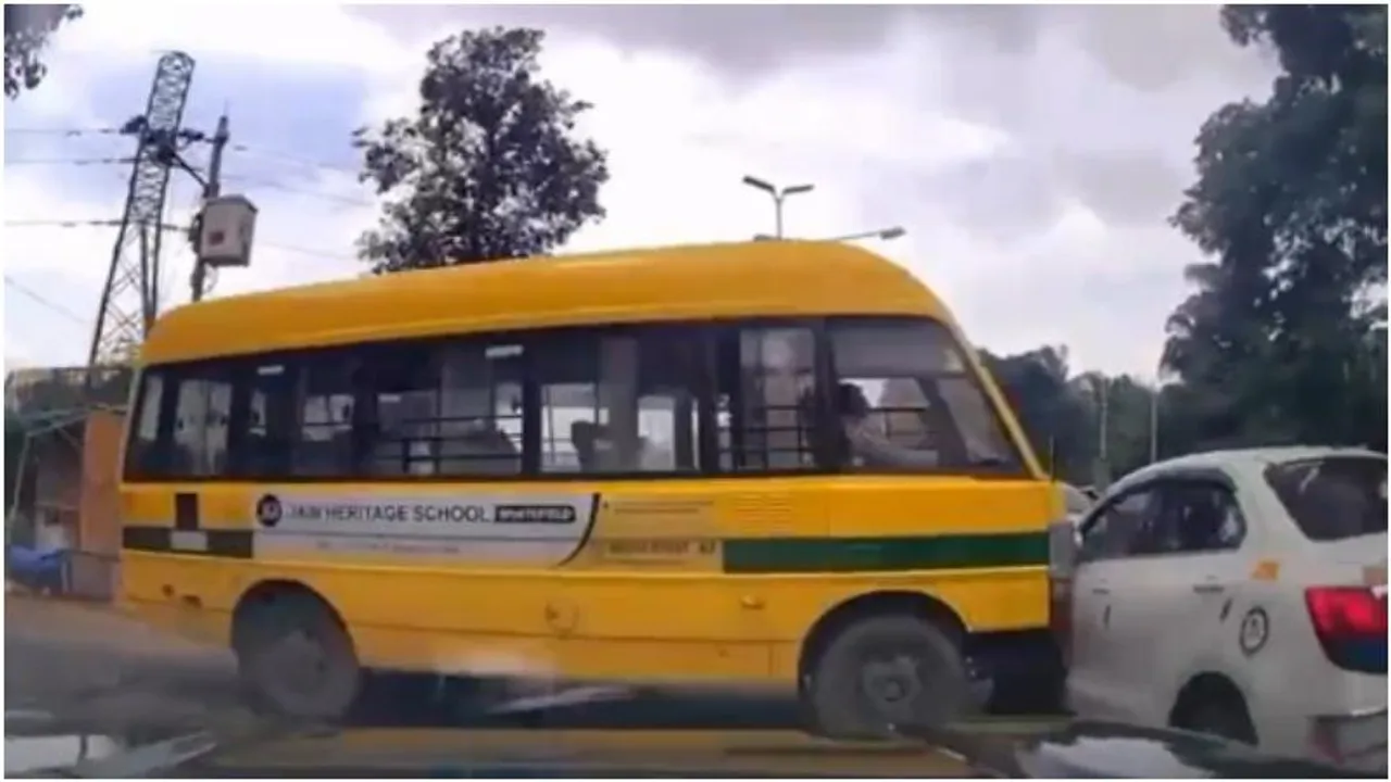 Bengaluru: School bus runs over biker, rams into a car just days after crackdown on drunk driving