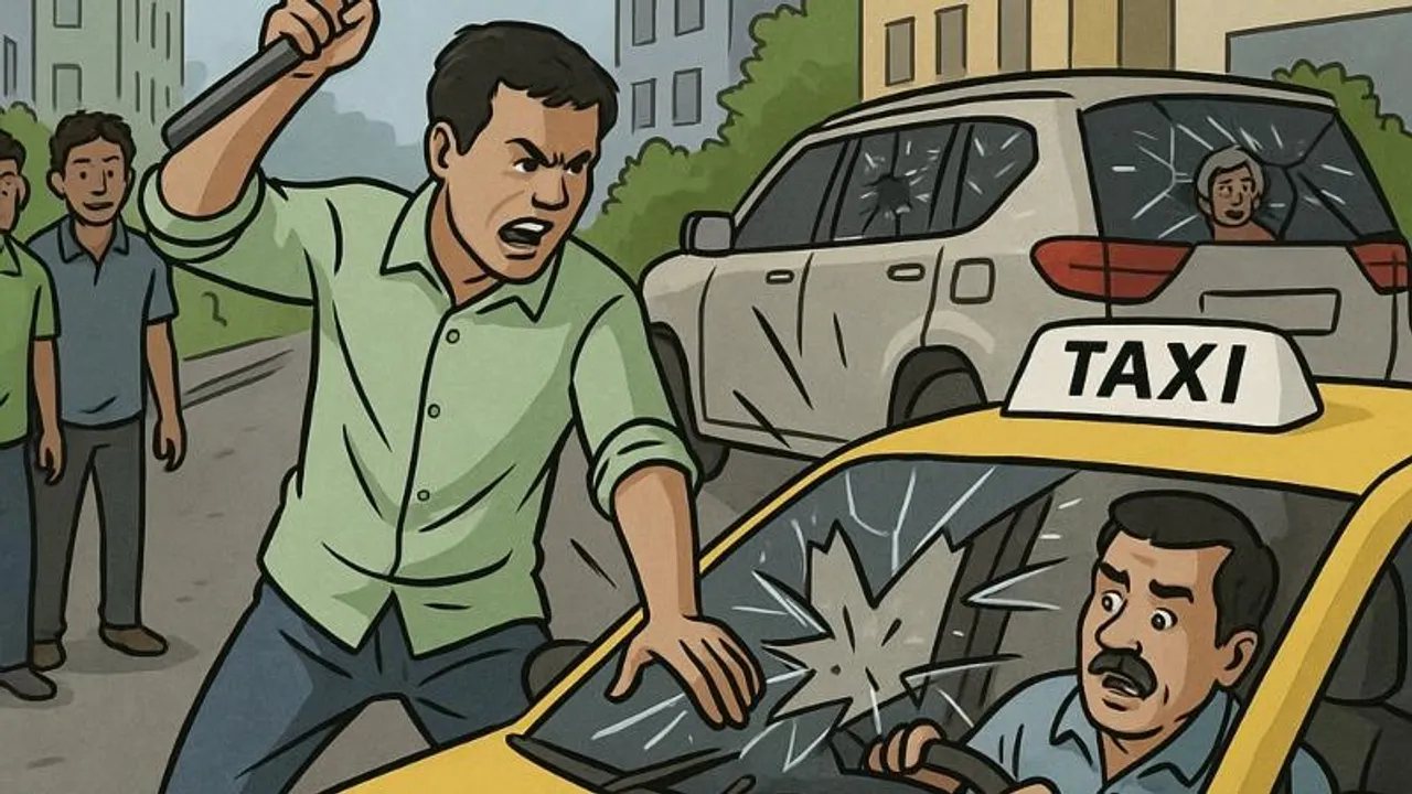 Bengaluru: Man attacks taxi driver with iron rod over minor collision, flees scene