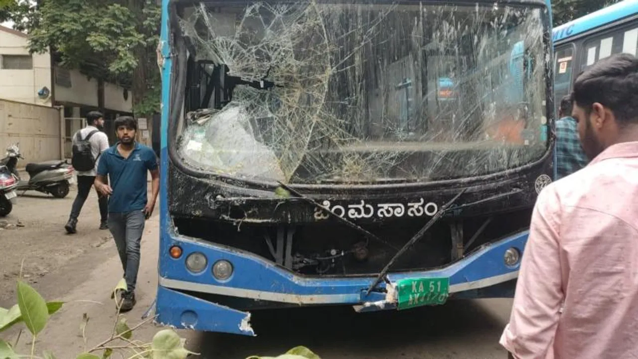 Bengaluru: BMTC bus rams into shop in Peenya; two seriously injured in morning mishap