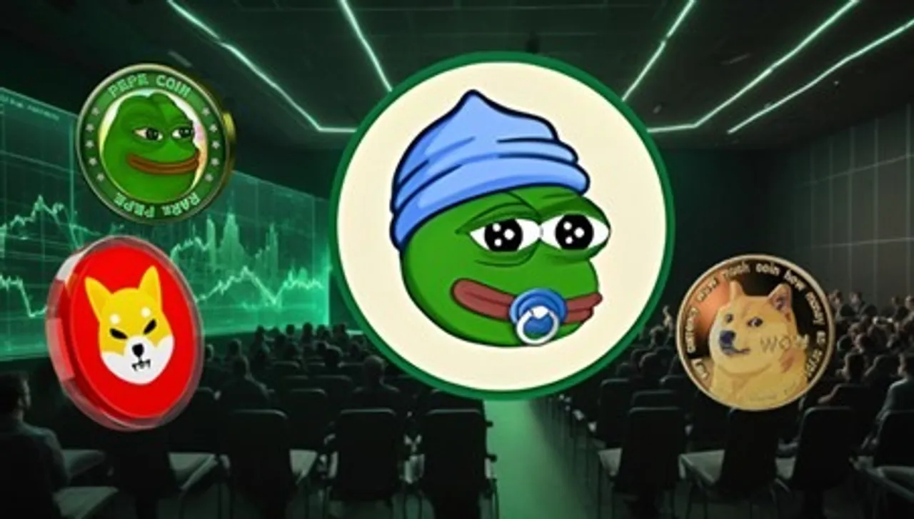 Little Pepe (LILPEPE), Dogecoin, Shiba Inu, and PEPE logos over rising price chart—symbolizing meme coin bull run of 2025