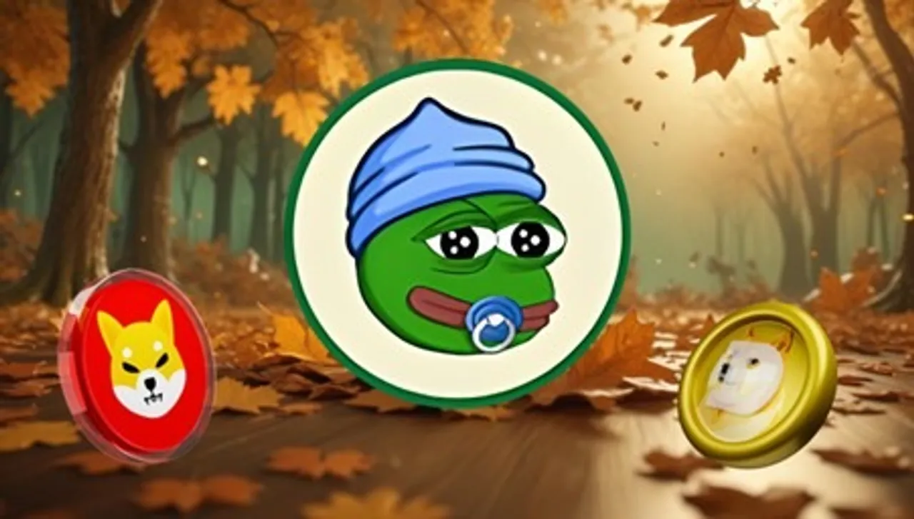 Little Pepe (LILPEPE) meme coin launch graphic showing upward price trend and blockchain technology