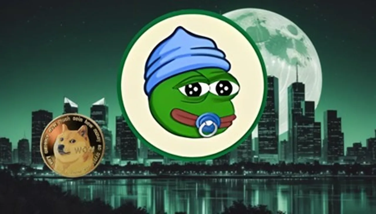 Dogecoin and Little Pepe logos in a split-screen with price chart arrows—classic vs next-gen meme coin
