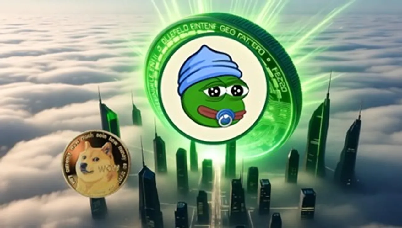 Dogecoin and Little Pepe logos over a chart showing DOGE consolidation versus LILPEPE presale climb
