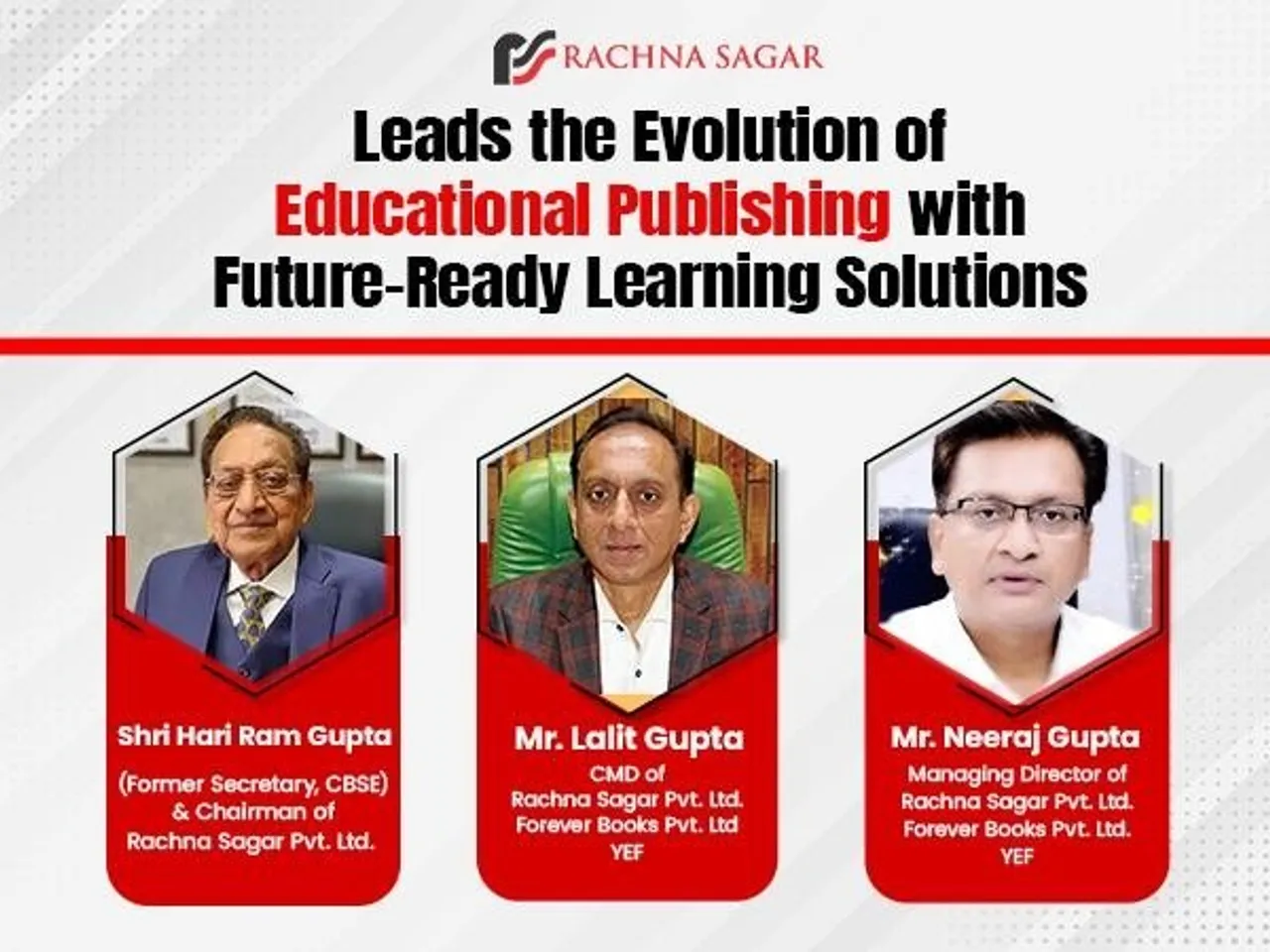 Rachna Sagar Pvt. Ltd. office building and educational materials showcase in India