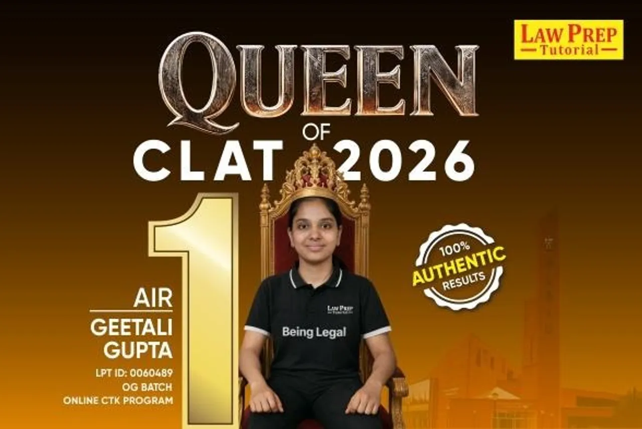 Law Prep Tutorial CLAT 2026 toppers including AIR 1 Geetali Gupta and other Top 100 rankers celebrating results
