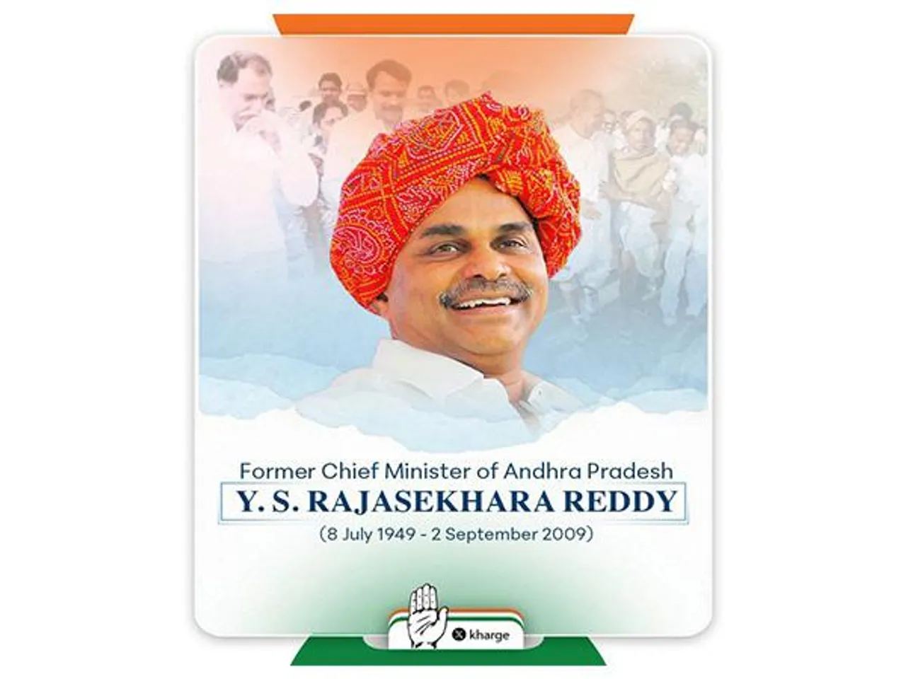 YS Rajasekhara Reddy, former Chief Minister of Andhra Pradesh (Photo/X handle of Mallikarjun Kharge)