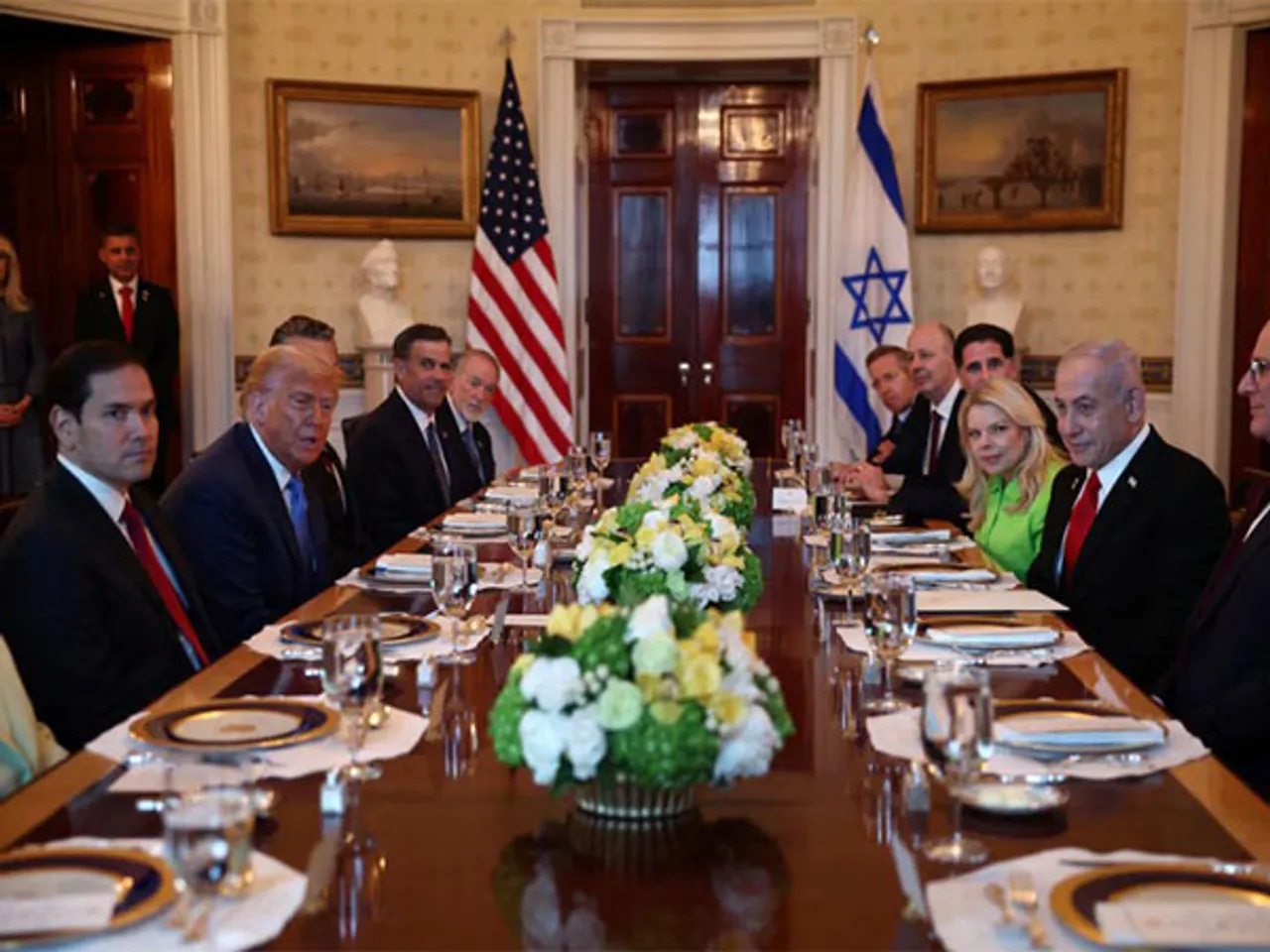 President Trump and Israeli PM Netanyahu meet at the White House to discuss Gaza relocation plan amid ongoing ceasefire talks (Source: Reuters)