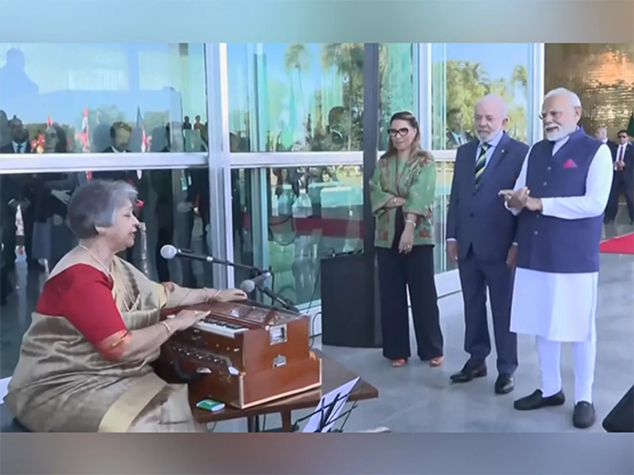 PM Modi enjoying musical performance in Brazil (Photo/ ANI)